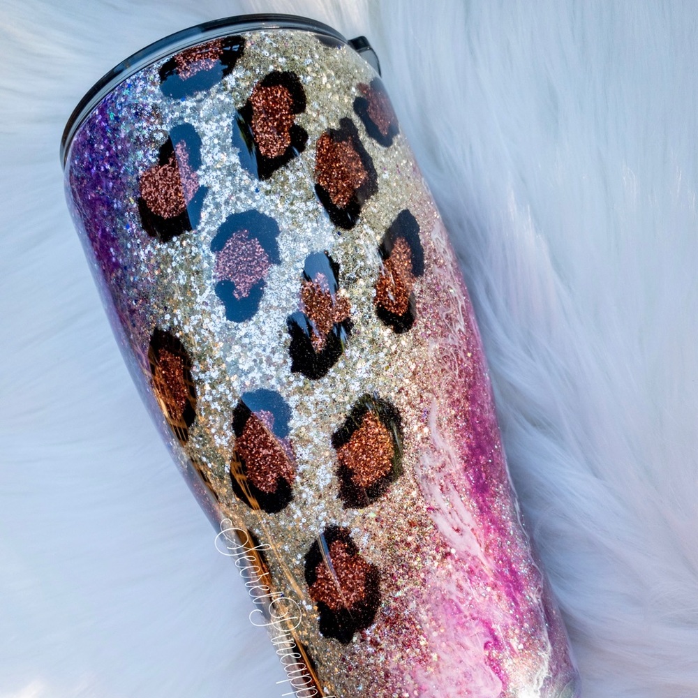 Gypsy Leopard Print Milkyway Swirl Tumbler